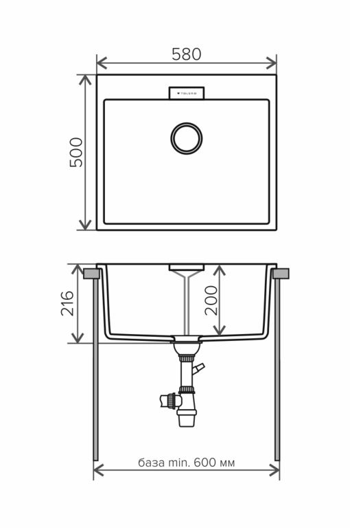 Мойка для кухни Tolero Loft TL-580 черная