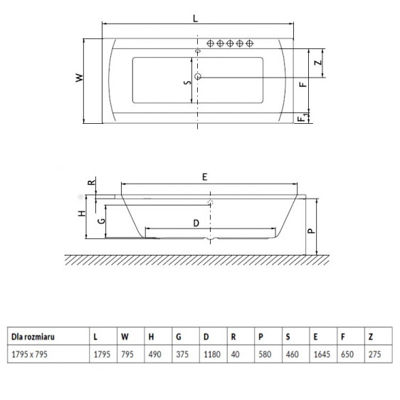 Акриловая ванна Excellent Aquaria Lux 180x80