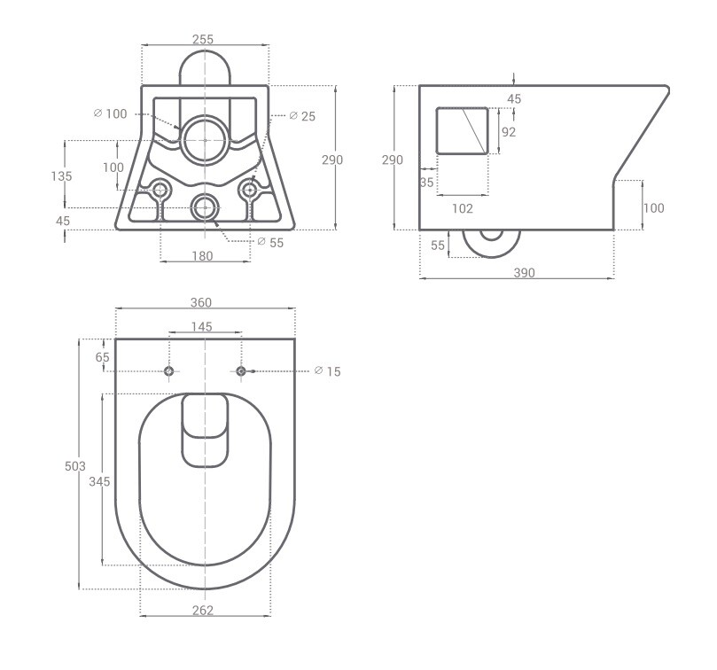Унитаз подвесной Hansmann Keramik Compact УНИ0001