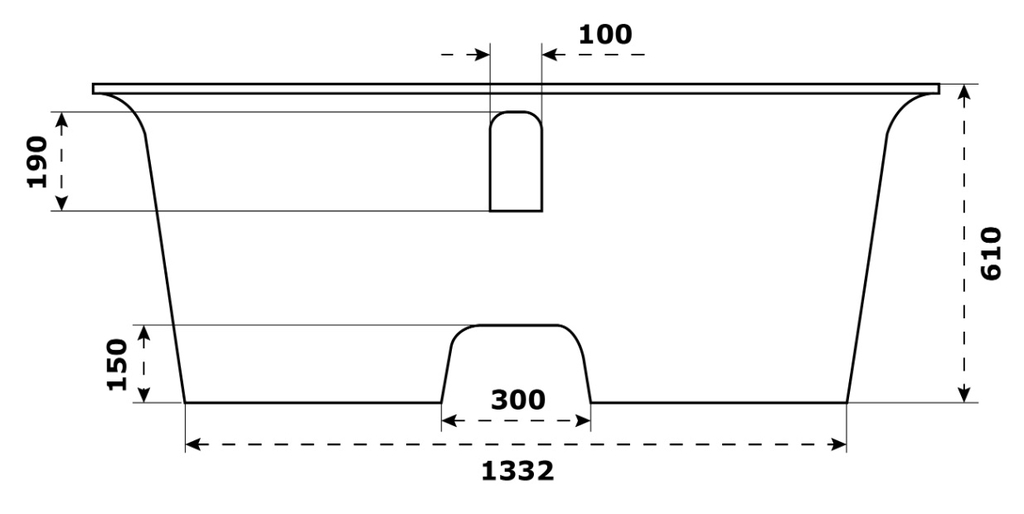 Ванна из искусственного камня Bas Венеция 170x80 серый