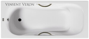 Чугунная ванна Vinsent Veron Aura 170x70x42 с бронзовыми ручками