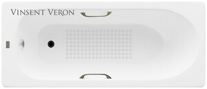 Чугунная ванна Vinsent Veron Soissons 170x70x42 с бронзовыми ручками и а/п