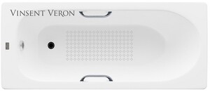 Чугунная ванна Vinsent Veron Soissons 170x70x42 с хромированными ручками и а/п