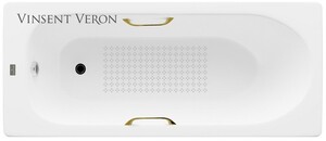 Чугунная ванна Vinsent Veron Soissons 170x70x42 с золотыми ручками и а/п