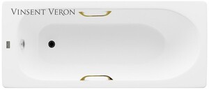 Чугунная ванна Vinsent Veron Soissons 170x70x42 с золотыми ручками
