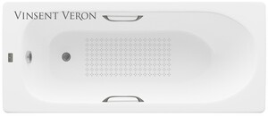 Чугунная ванна Vinsent Veron Soissons 170x70x42 с ручками оружейная сталь и а/п