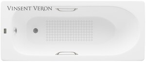 Чугунная ванна Vinsent Veron Soissons 170x70x42 с ручками цвет никель и а/п