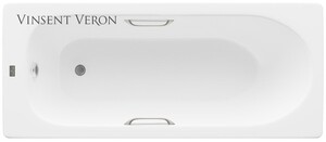 Чугунная ванна Vinsent Veron Soissons 170x70x42 с ручками цвет никель