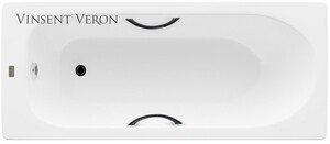 Чугунная ванна Vinsent Veron Soissons 170x70x42 с черными матовыми ручками