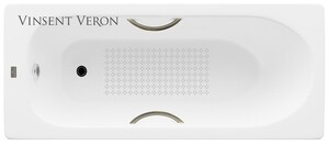 Чугунная ванна Vinsent Veron Soissons 170x70x42 с бронзовыми ручками и а/п