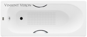 Чугунная ванна Vinsent Veron Soissons 170x70x42 с хромированными ручками и а/п