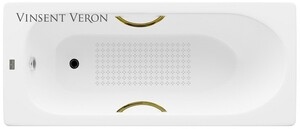 Чугунная ванна Vinsent Veron Soissons 170x70x42 с золотыми ручками и а/п