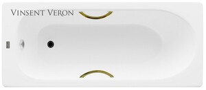Чугунная ванна Vinsent Veron Soissons 170x70x42 с золотыми ручками