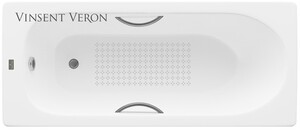 Чугунная ванна Vinsent Veron Soissons 170x70x42 с ручками оружейная сталь и а/п