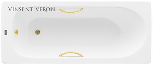 Чугунная ванна Vinsent Veron Soissons 170x70x42 с ручками матовое золото