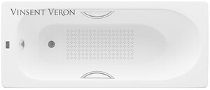 Чугунная ванна Vinsent Veron Soissons 170x70x42 с ручками цвет никель и а/п