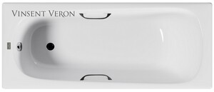 Чугунная ванна Vinsent Veron Concept 170x70x42 с черными матовыми ручками