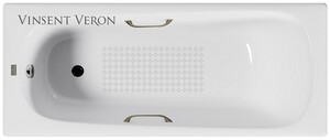 Чугунная ванна Vinsent Veron Concept 170x70x42 с бронзовыми ручками и а/п