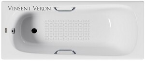 Чугунная ванна Vinsent Veron Concept 170x70x42 с хромированными ручками и а/п
