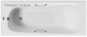 Чугунная ванна Vinsent Veron Concept 170x70x42 с ручками оружейная сталь и а/п