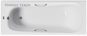 Чугунная ванна Vinsent Veron Concept 170x70x42 с ручками оружейная сталь