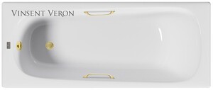 Чугунная ванна Vinsent Veron Concept 170x70x42 с ручками матовое золото
