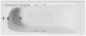 Чугунная ванна Vinsent Veron Concept 170x70x42 с ручками цвет никель и а/п