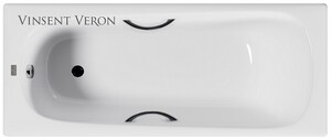 Чугунная ванна Vinsent Veron Concept 170x70x42 с черными матовыми ручками
