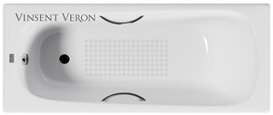 Чугунная ванна Vinsent Veron Concept 170x70x42 с хромированными ручками и а/п