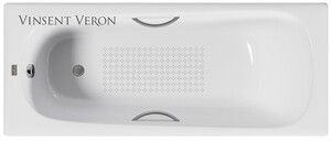 Чугунная ванна Vinsent Veron Concept 170x70x42 с ручками оружейная сталь и а/п