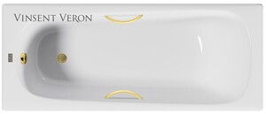 Чугунная ванна Vinsent Veron Concept 170x70x42 с ручками матовое золото