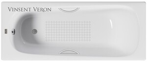 Чугунная ванна Vinsent Veron Concept 170x70x42 с ручками цвет никель и а/п