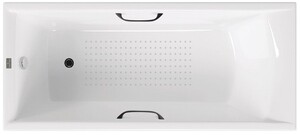 Чугунная ванна Vinsent Veron Devon 170x70x45 с черными матовыми ручками и а/п