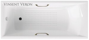 Чугунная ванна Vinsent Veron Devon 170x70x45 с бронзовыми ручками и а/п
