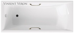 Чугунная ванна Vinsent Veron Devon 170x70x45 с бронзовыми ручками
