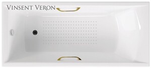 Чугунная ванна Vinsent Veron Devon 170x70x45 с золотыми ручками и а/п