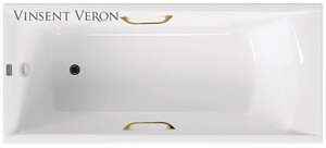 Чугунная ванна Vinsent Veron Devon 170x70x45 с золотыми ручками