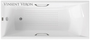 Чугунная ванна Vinsent Veron Devon 170x70x45 с ручками оружейная сталь и а/п