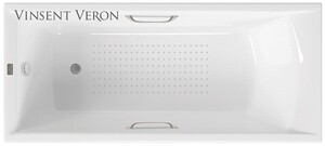 Чугунная ванна Vinsent Veron Devon 170x70x45 с ручками цвет никель и а/п