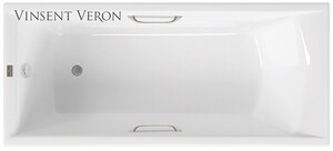 Чугунная ванна Vinsent Veron Devon 170x70x45 с ручками цвет никель