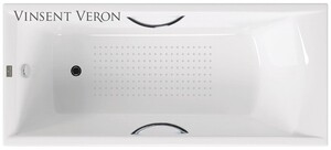 Чугунная ванна Vinsent Veron Devon 175x70x45 с хромированными ручками и а/п