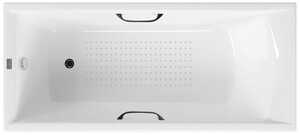 Чугунная ванна Vinsent Veron Devon 175x70x45 с черными матовыми ручками и а/п