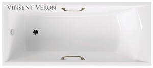 Чугунная ванна Vinsent Veron Devon 175x70x45 с бронзовыми ручками