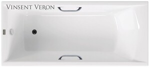 Чугунная ванна Vinsent Veron Devon 175x70x45 с хромированными ручками