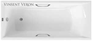 Чугунная ванна Vinsent Veron Devon 175x70x45 с ручками оружейная сталь