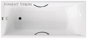 Чугунная ванна Vinsent Veron Devon 175x75x45 с хромированными ручками и а/п
