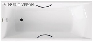 Чугунная ванна Vinsent Veron Devon 175x75x45 с хромированными ручками
