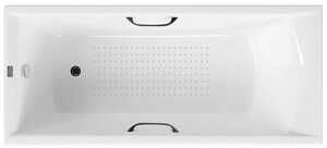 Чугунная ванна Vinsent Veron Devon 175x75x45 с черными матовыми ручками и а/п