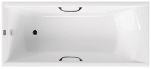 Чугунная ванна Vinsent Veron Devon 175x75x45 с черными матовыми ручками