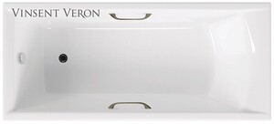 Чугунная ванна Vinsent Veron Devon 175x75x45 с бронзовыми ручками
